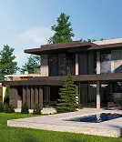 müasir lüks villa geniş həyət və hovuz ilə